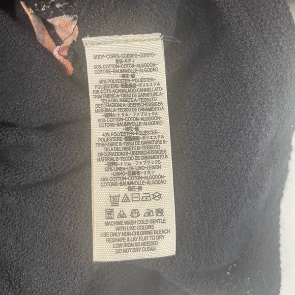Free People We The Free Friday Fever Mixed Media Top in Black Size Small - Picture 5 of 6